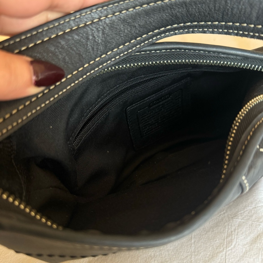 2000’s Y2K Vintage Black Coach Shoulder Hobo Bag Mini Purse - Picture 3 of 3